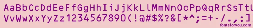 OcrBRegular Font – Purple Fonts on Pink Background