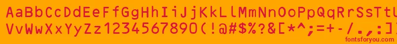 OcrBRegular Font – Red Fonts on Orange Background
