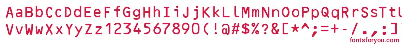 OcrBRegular Font – Red Fonts on White Background