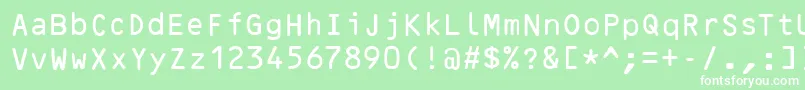 OcrBRegular Font – White Fonts on Green Background