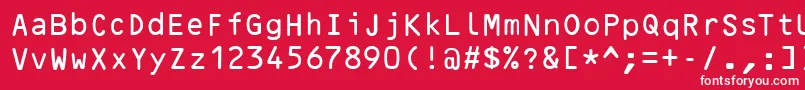 OcrBRegular Font – White Fonts on Red Background