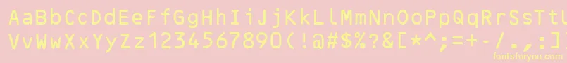 OcrBRegular Font – Yellow Fonts on Pink Background