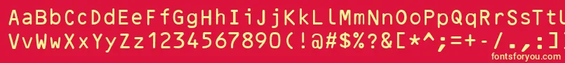 OcrBRegular Font – Yellow Fonts on Red Background