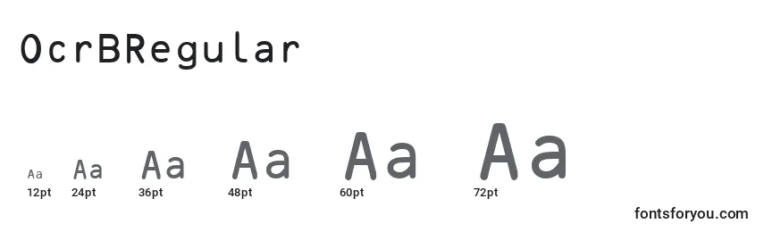 Размеры шрифта OcrBRegular