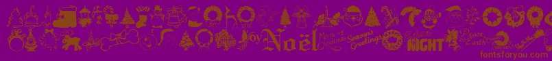 Xmastyme1 Font – Brown Fonts on Purple Background