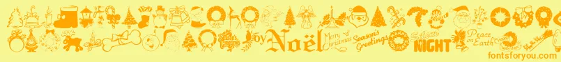 fuente Xmastyme1 – Fuentes Naranjas Sobre Fondo Amarillo