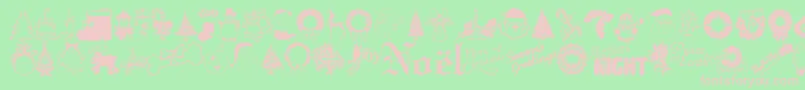 Xmastyme1 Font – Pink Fonts on Green Background