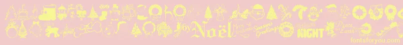 Xmastyme1 Font – Yellow Fonts on Pink Background