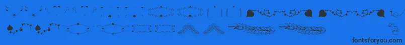 Police Florality – polices noires sur fond bleu
