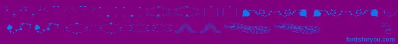 フォントFlorality – 紫色の背景に青い文字