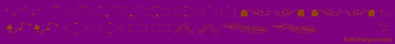 フォントFlorality – 紫色の背景に茶色のフォント