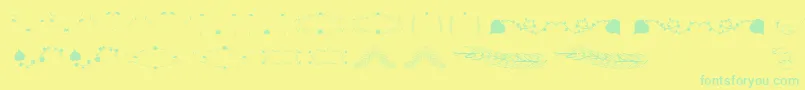 Czcionka Florality – zielone czcionki na żółtym tle