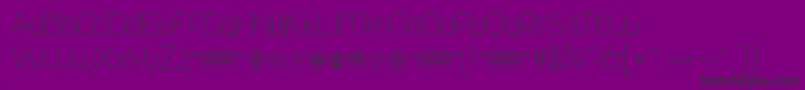 DuepuntozeroExtralightTrial-fontti – mustat fontit violetilla taustalla
