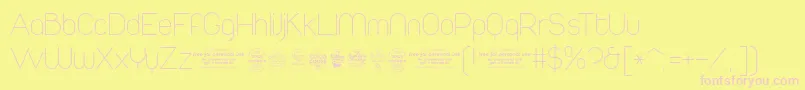 DuepuntozeroExtralightTrial Font – Pink Fonts on Yellow Background