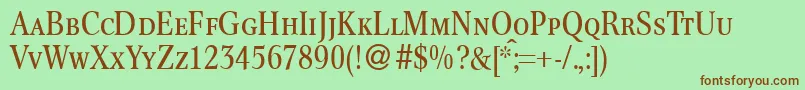 ConcertcapsdbNormal Font – Brown Fonts on Green Background