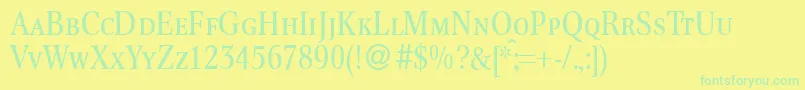 ConcertcapsdbNormal Font – Green Fonts on Yellow Background