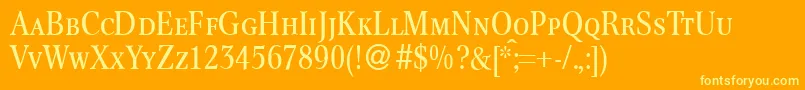 Czcionka ConcertcapsdbNormal – żółte czcionki na pomarańczowym tle