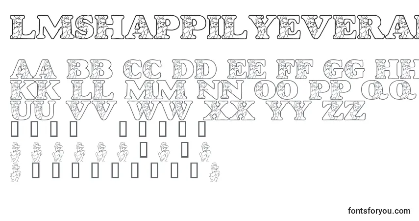 Fuente LmsHappilyEverAfter - alfabeto, números, caracteres especiales