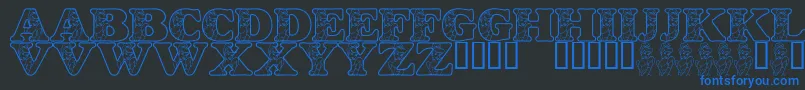 LmsHappilyEverAfter Font – Blue Fonts on Black Background