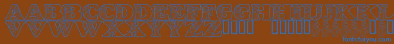 LmsHappilyEverAfter Font – Blue Fonts on Brown Background
