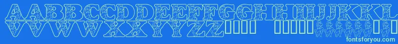LmsHappilyEverAfter Font – Green Fonts on Blue Background