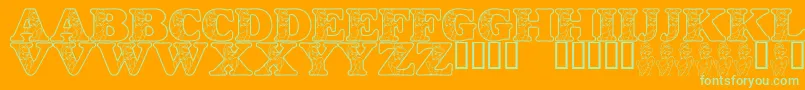 LmsHappilyEverAfter Font – Green Fonts on Orange Background