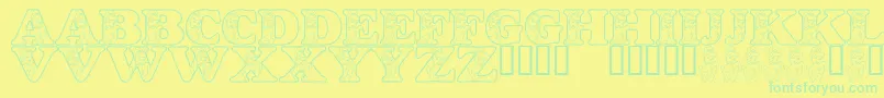 LmsHappilyEverAfter Font – Green Fonts on Yellow Background