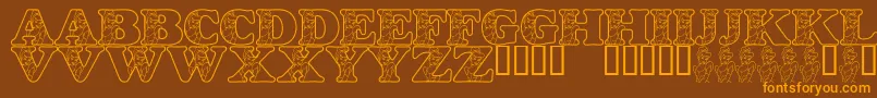 LmsHappilyEverAfter Font – Orange Fonts on Brown Background