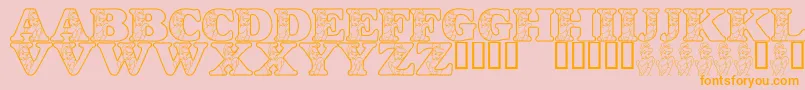 LmsHappilyEverAfter Font – Orange Fonts on Pink Background
