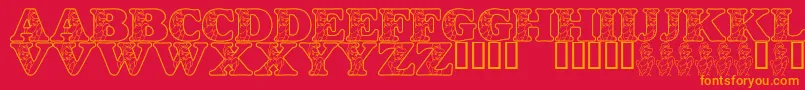 LmsHappilyEverAfter Font – Orange Fonts on Red Background