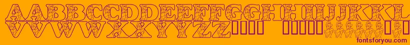 LmsHappilyEverAfter Font – Purple Fonts on Orange Background