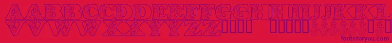 LmsHappilyEverAfter Font – Purple Fonts on Red Background