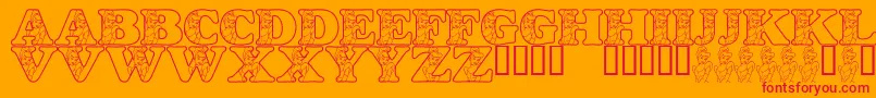 LmsHappilyEverAfter Font – Red Fonts on Orange Background