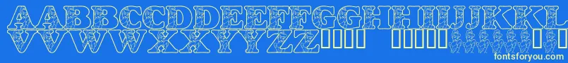 LmsHappilyEverAfter Font – Yellow Fonts on Blue Background