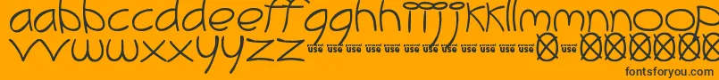 MeliBrush Font – Black Fonts on Orange Background