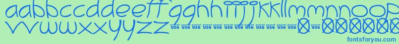 MeliBrush Font – Blue Fonts on Green Background