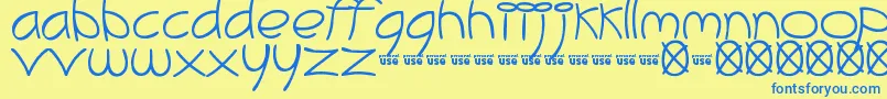 MeliBrush Font – Blue Fonts on Yellow Background