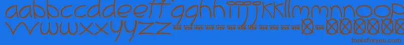 MeliBrush Font – Brown Fonts on Blue Background