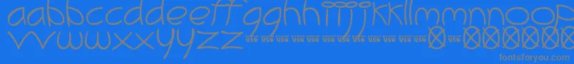 MeliBrush Font – Gray Fonts on Blue Background