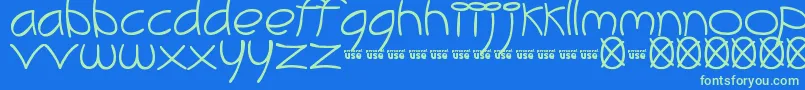 MeliBrush Font – Green Fonts on Blue Background