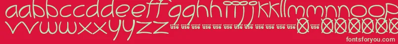 MeliBrush Font – Green Fonts on Red Background