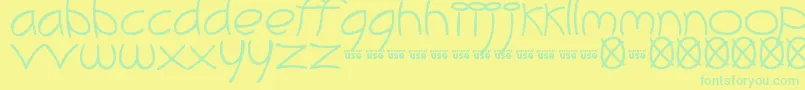 MeliBrush Font – Green Fonts on Yellow Background