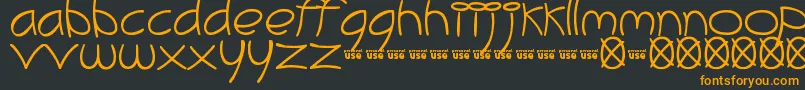 MeliBrush Font – Orange Fonts on Black Background