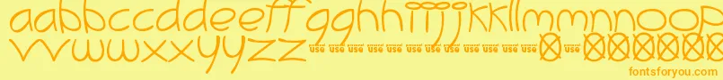 MeliBrush Font – Orange Fonts on Yellow Background