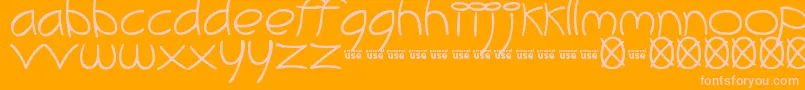 MeliBrush Font – Pink Fonts on Orange Background