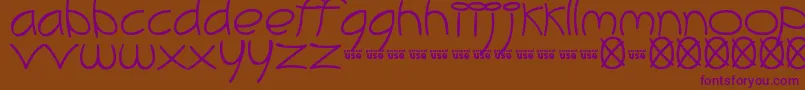 MeliBrush-Schriftart – Violette Schriften auf braunem Hintergrund