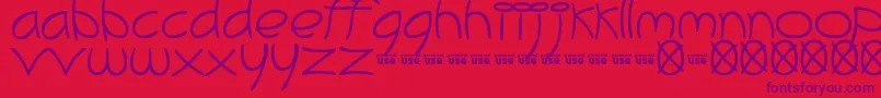 MeliBrush Font – Purple Fonts on Red Background