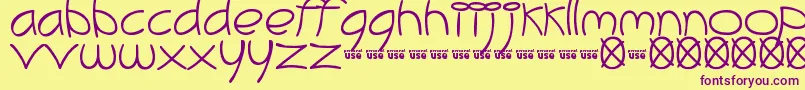 MeliBrush Font – Purple Fonts on Yellow Background