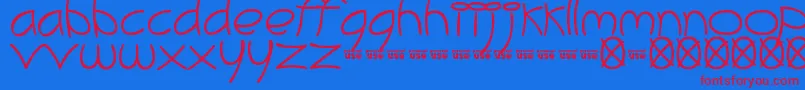 MeliBrush Font – Red Fonts on Blue Background