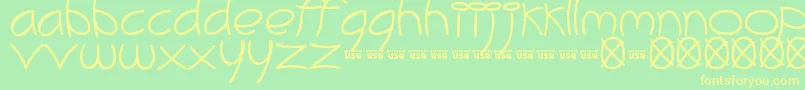 MeliBrush Font – Yellow Fonts on Green Background
